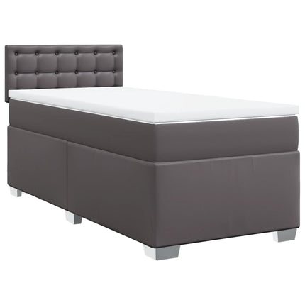 Giroletto a Molle con Materasso Grigio 100x200 cm in Similpelle