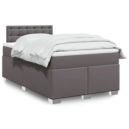Giroletto a Molle con Materasso Grigio 120x200 cm in Similpelle