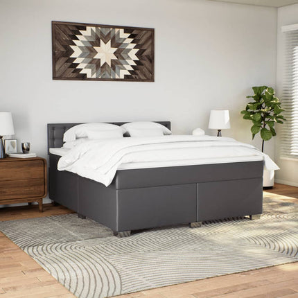 Giroletto a Molle con Materasso Grgio 180x200 cm in Similpelle