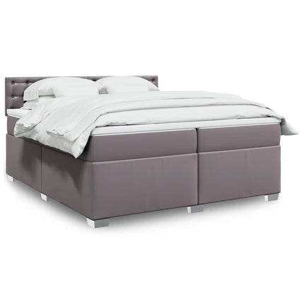 Giroletto a Molle con Materasso Grgio 200x200 cm in Similpelle