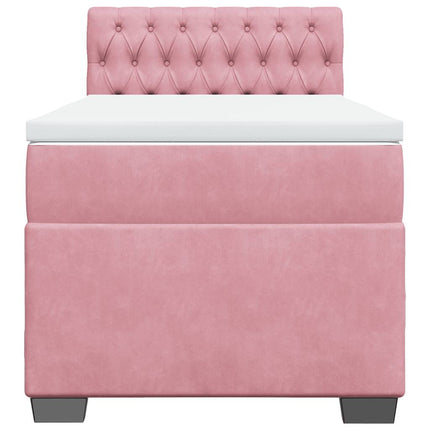 Giroletto a Molle con Materasso Rosa 80x200 cm in Velluto