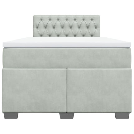 Giroletto a Molle con Materasso Grigio Chiaro 120x190cm Velluto