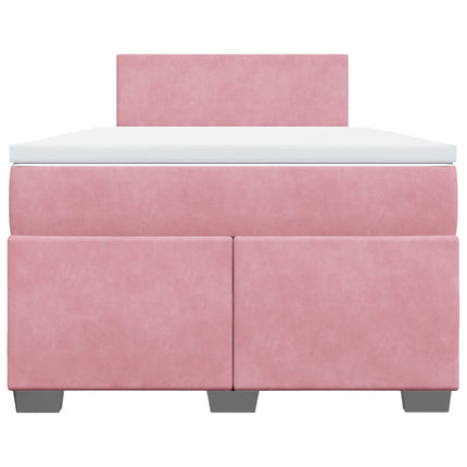 Giroletto a Molle con Materasso Rosa 120x200 cm in Velluto