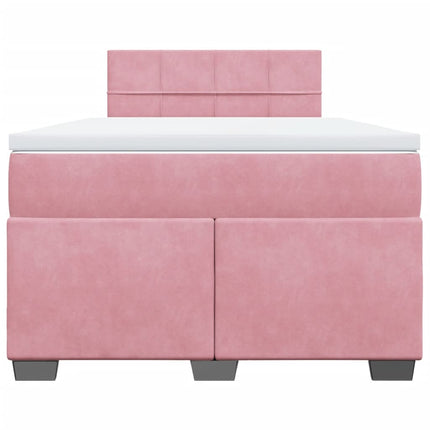 Giroletto a Molle con Materasso Rosa 120x200 cm in Velluto