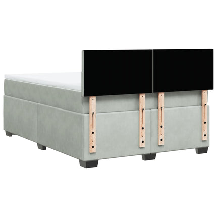 Giroletto a Molle con Materasso Grigio Chiaro 140x200cm Velluto