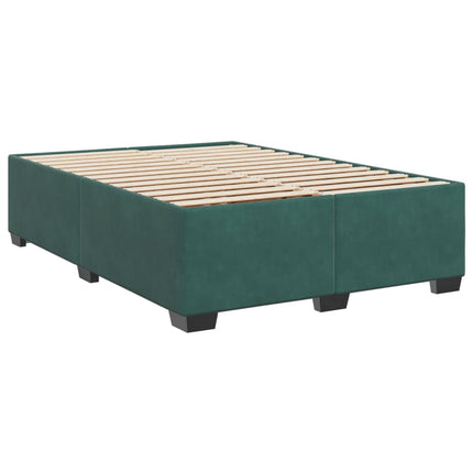 Giroletto a Molle con Materasso Verde Scuro 140x200 cm Velluto