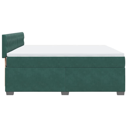 Giroletto a Molle con Materasso Verde Scuro 180x200 cm Velluto