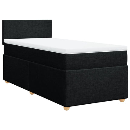 Giroletto a Molle con Materasso Nero 90x200 cm in Tessuto