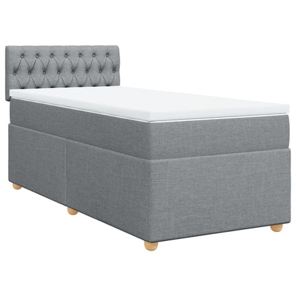 Giroletto a Molle con Materasso Grigio Chiaro 90x200 cm Tessuto