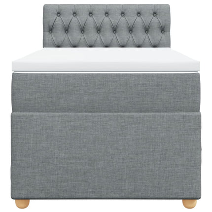 Giroletto a Molle con Materasso Grigio Chiaro 90x200 cm Tessuto