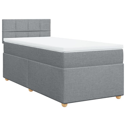 Giroletto a Molle con Materasso Grigio Chiaro100x200 cm Tessuto