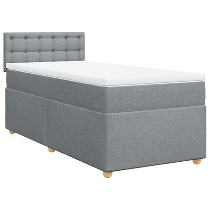 Giroletto a Molle con Materasso Grigio Chiaro100x200 cm Tessuto