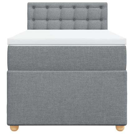 Giroletto a Molle con Materasso Grigio Chiaro100x200 cm Tessuto