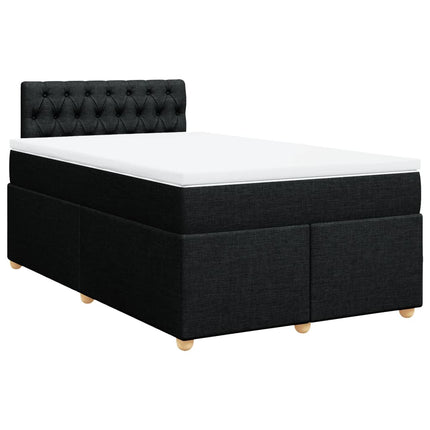 Giroletto a Molle con Materasso Nero 120x190 cm in Tessuto
