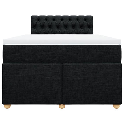 Giroletto a Molle con Materasso Nero 120x190 cm in Tessuto