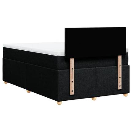 Giroletto a Molle con Materasso Nero 120x200 cm in Tessuto