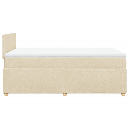 Giroletto a Molle con Materasso Crema 120x200 cm in Tessuto