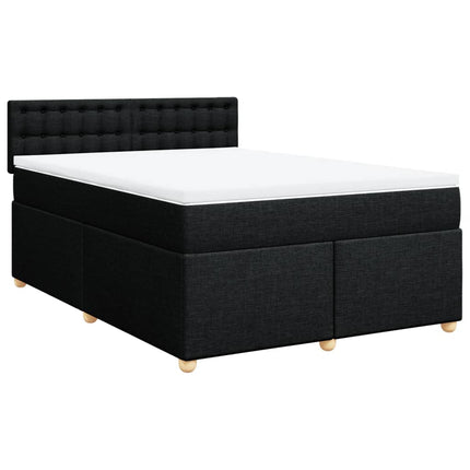 Giroletto a Molle con Materasso Nero 140x190 cm in Tessuto