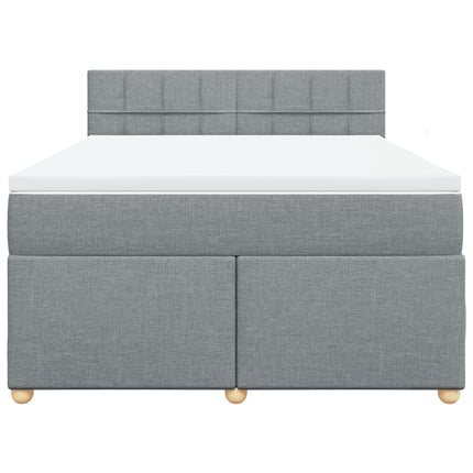 Giroletto a Molle con Materasso Grigio Chiaro 140x200cm Tessuto