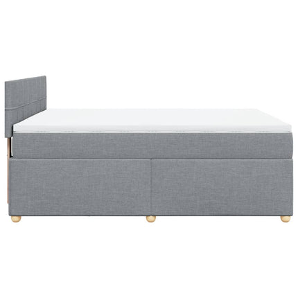 Giroletto a Molle con Materasso Grigio Chiaro 140x200cm Tessuto
