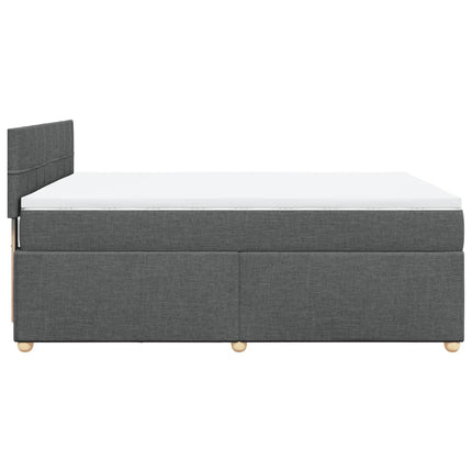 Giroletto a Molle con Materasso Grigio Scuro 140x200cm Tessuto