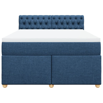 Giroletto a Molle con Materasso Blu 140x200 cm in Tessuto