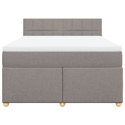 Giroletto a Molle con Materasso Tortora 160x200 cm in Tessuto