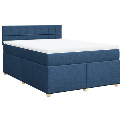 Giroletto a Molle con Materasso Blu 160x200 cm in Tessuto