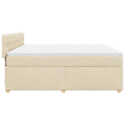 Giroletto a Molle con Materasso Crema 180x200 cm in Tessuto