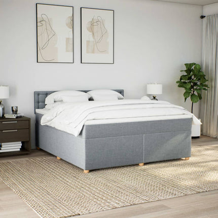 Giroletto a Molle con Materasso Grigio Chiaro180x200 cm Tessuto