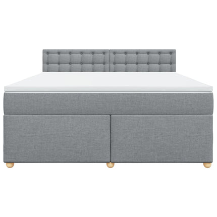 Giroletto a Molle con Materasso Grigio Chiaro180x200 cm Tessuto