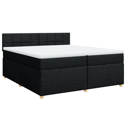 Giroletto a Molle con Materasso Nero 200x200 cm in Tessuto