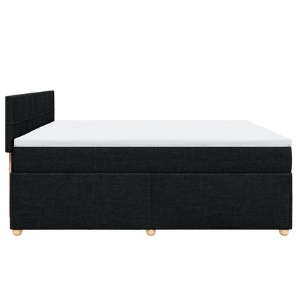 Giroletto a Molle con Materasso Nero 200x200 cm in Tessuto
