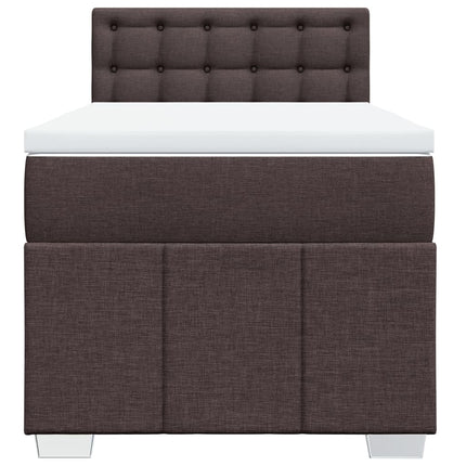 Giroletto a Molle con Materasso Marrone Scuro 90x190cm Tessuto