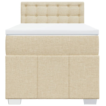 Giroletto a Molle con Materasso Crema 90x190 cm in Tessuto