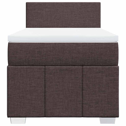Giroletto a Molle con Materasso Marrone Scuro 90x200 cm Tessuto