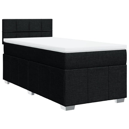Giroletto a Molle con Materasso Nero 90x200 cm in Tessuto