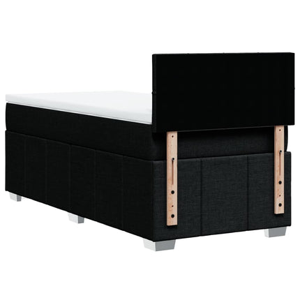 Giroletto a Molle con Materasso Nero 90x200 cm in Tessuto