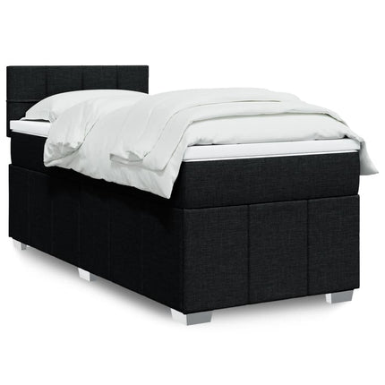 Giroletto a Molle con Materasso Nero 90x200 cm in Tessuto