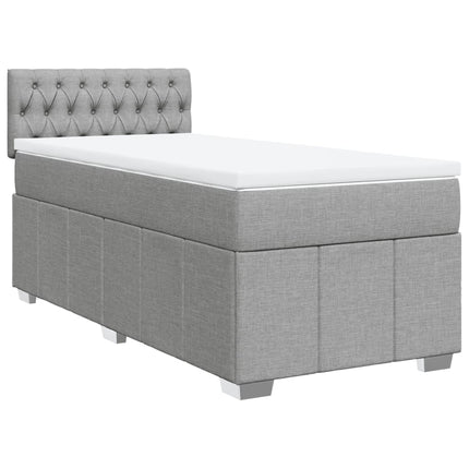Giroletto a Molle con Materasso Grigio Chiaro 90x200 cm Tessuto