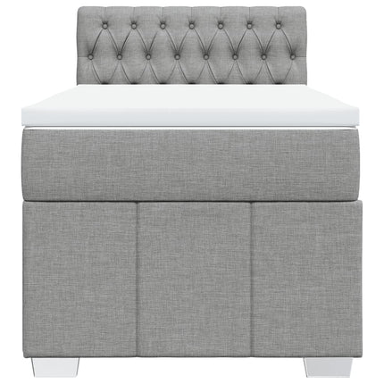 Giroletto a Molle con Materasso Grigio Chiaro 90x200 cm Tessuto