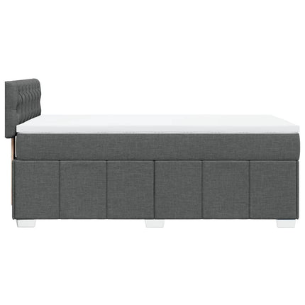 Giroletto a Molle con Materasso Grigio Scuro 90x200 cm Tessuto