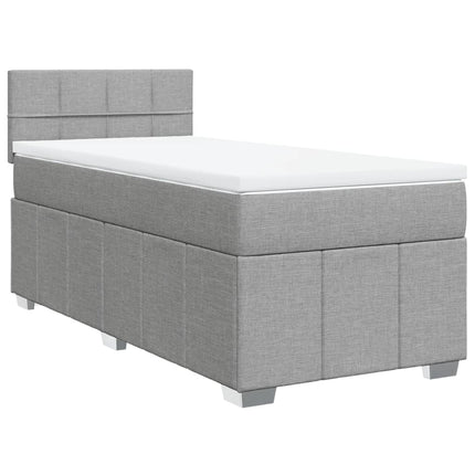 Giroletto a Molle con Materasso Grigio Chiaro100x200 cm Tessuto