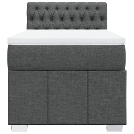 Giroletto a Molle con Materasso Grigio Scuro 100x200 cm Tessuto