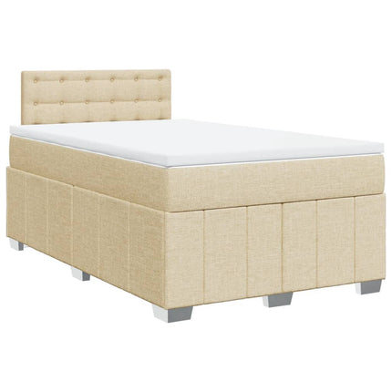 Giroletto a Molle con Materasso Crema 120x190 cm in Tessuto