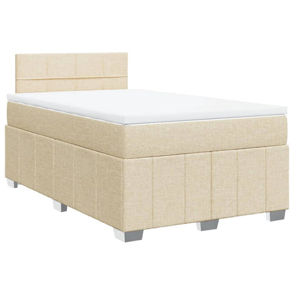 Giroletto a Molle con Materasso Crema 120x200 cm in Tessuto