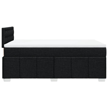 Giroletto a Molle con Materasso Nero 120x200 cm in Tessuto