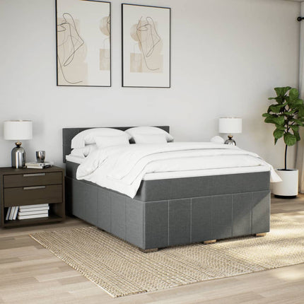 Giroletto a Molle con Materasso Grigio Scuro 140x190 cm Tessuto