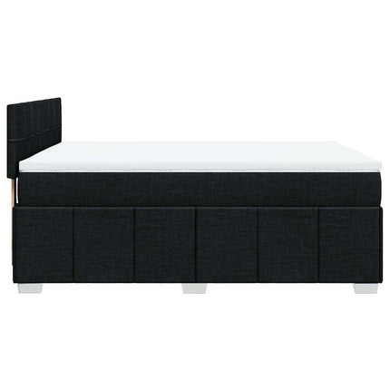 Giroletto a Molle con Materasso Nero 140x190 cm in Tessuto