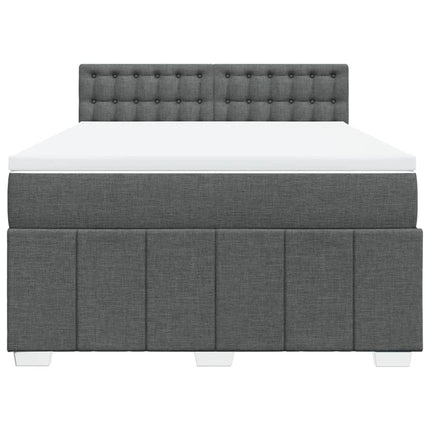 Giroletto a Molle con Materasso Grigio Scuro 140x190 cm Tessuto